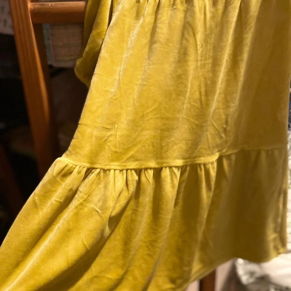 FUNDRAISER ITEM-Hanna Anderson Velvet dress girls size 5 chartruese - Picture 15 of 15